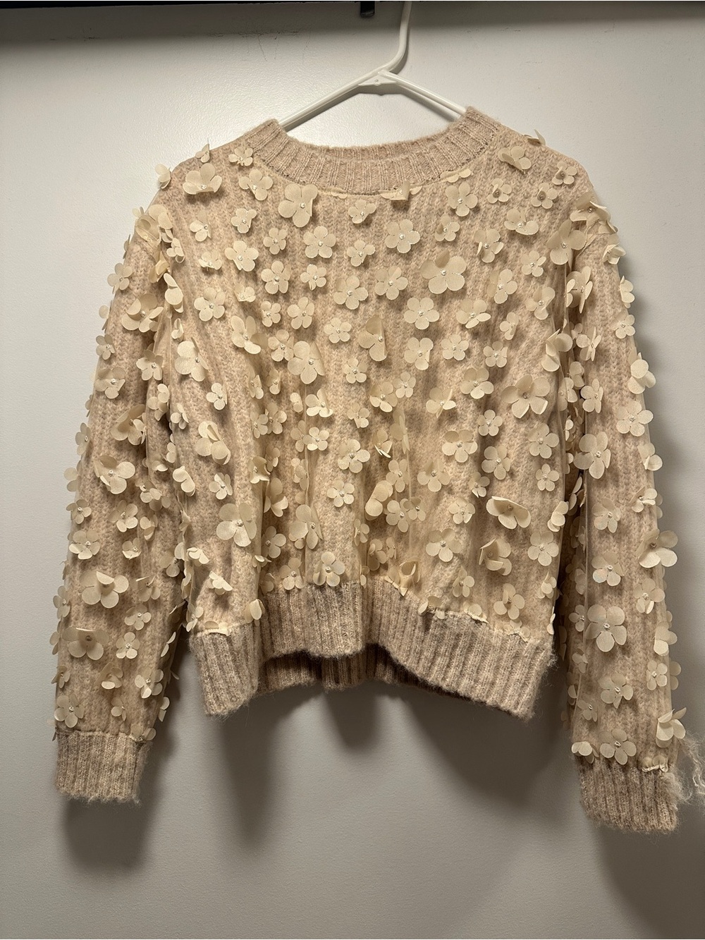 Zara Floral Appliqué Sweater